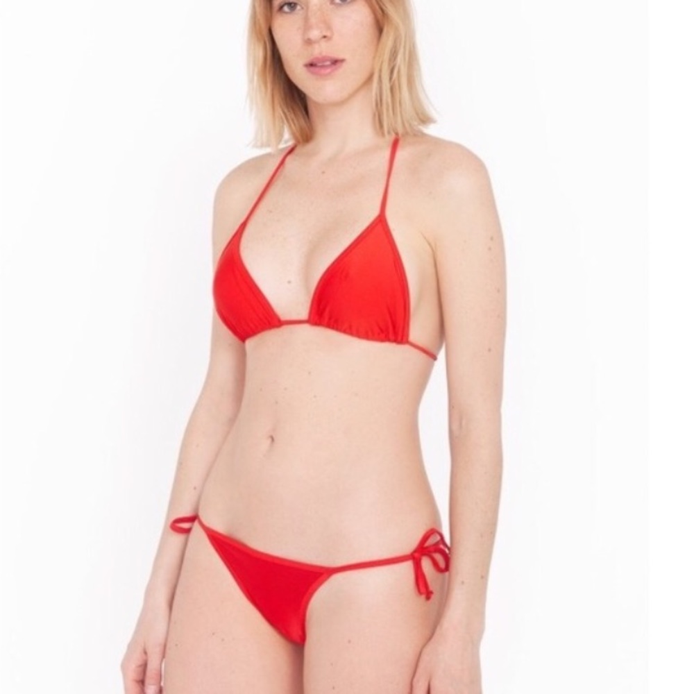 American apparel red bikini two piece